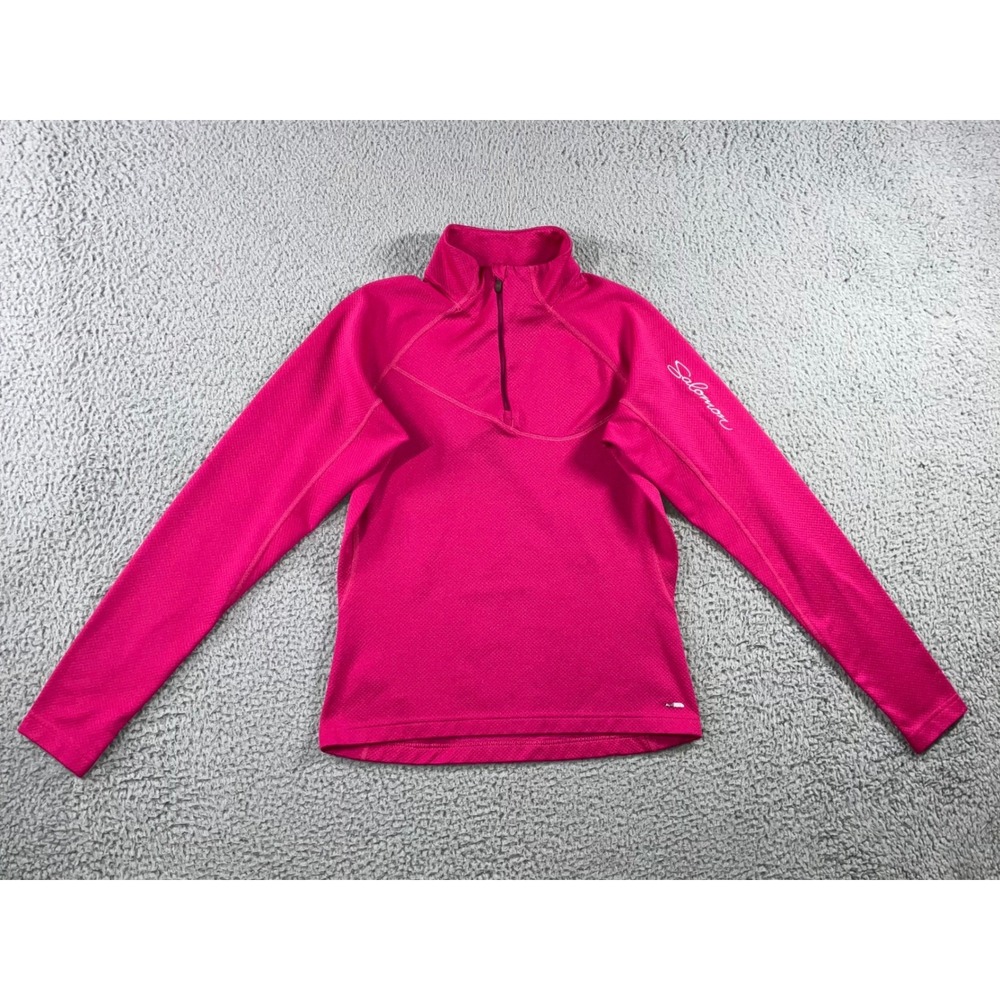 Salomon Quarter Zip‎ Women Small Pink Long Sleeve Athletic Pullover Outdoor